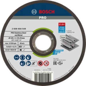 BOSCH Δίσκος Κοπής INOX 125MM 2608600549